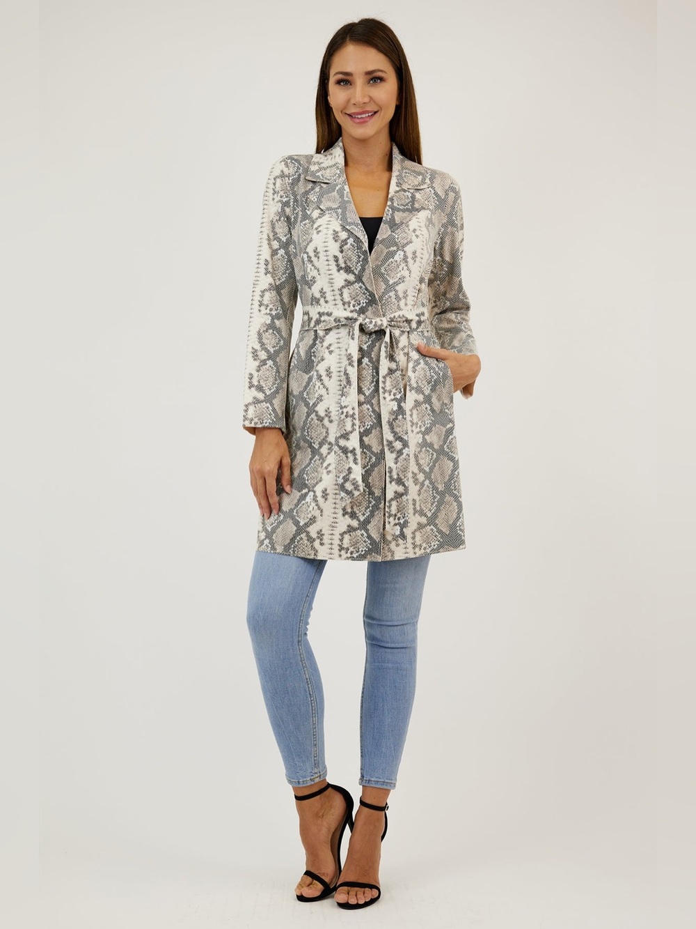Love Token | Faux Suede Snake Print Jacket, XS